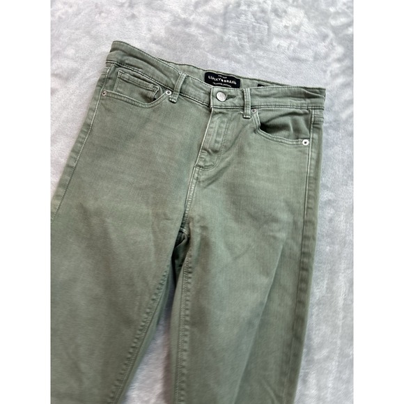 Lucky Brand Jeans Womens Sz 4/27 Ankle Green Ava Skinny Stretch Whiskered Denim - Picture 2 of 15